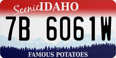 ID license plate 7B6061W