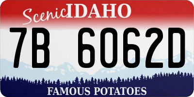 ID license plate 7B6062D