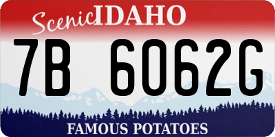 ID license plate 7B6062G