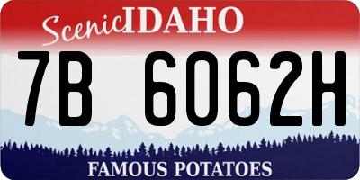 ID license plate 7B6062H