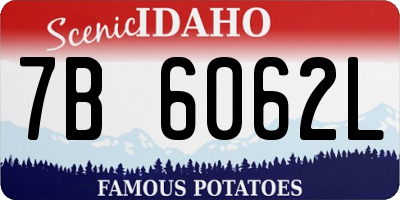 ID license plate 7B6062L