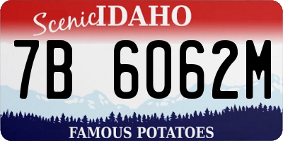 ID license plate 7B6062M