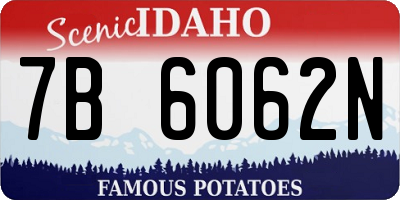 ID license plate 7B6062N