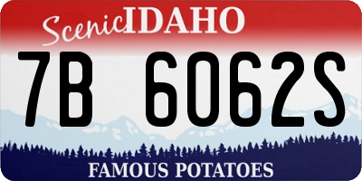 ID license plate 7B6062S