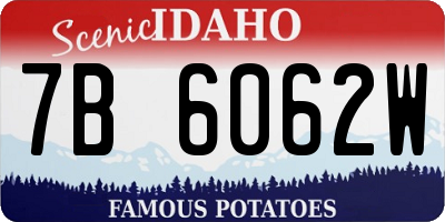 ID license plate 7B6062W