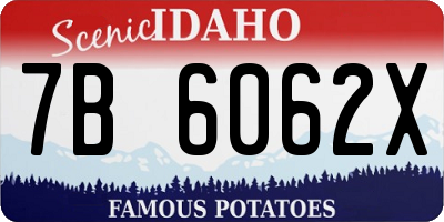 ID license plate 7B6062X