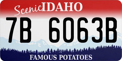 ID license plate 7B6063B