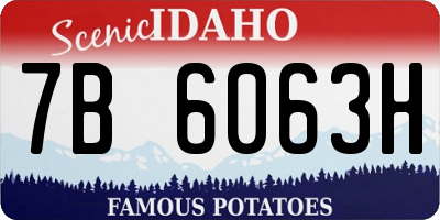 ID license plate 7B6063H