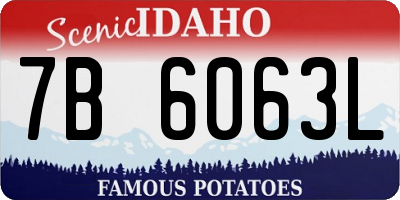 ID license plate 7B6063L