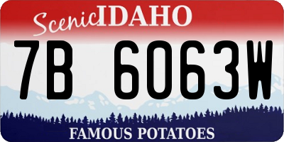 ID license plate 7B6063W