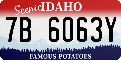 ID license plate 7B6063Y