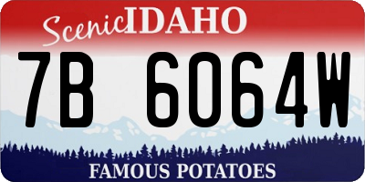 ID license plate 7B6064W
