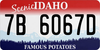 ID license plate 7B6067D