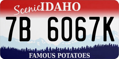 ID license plate 7B6067K
