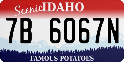 ID license plate 7B6067N