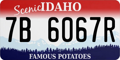 ID license plate 7B6067R