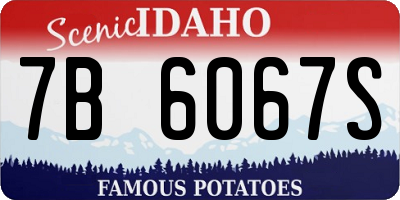 ID license plate 7B6067S