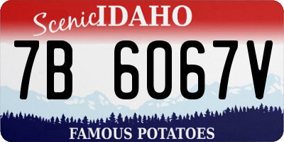 ID license plate 7B6067V