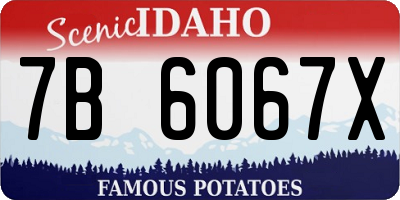 ID license plate 7B6067X