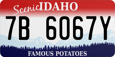 ID license plate 7B6067Y