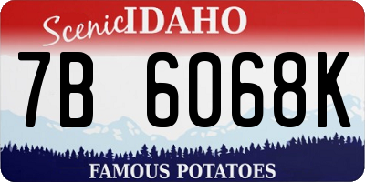 ID license plate 7B6068K