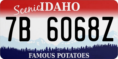 ID license plate 7B6068Z