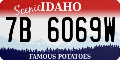 ID license plate 7B6069W