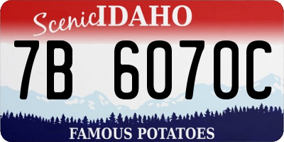 ID license plate 7B6070C