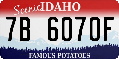 ID license plate 7B6070F