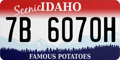 ID license plate 7B6070H