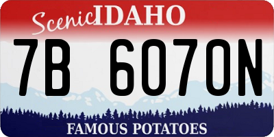 ID license plate 7B6070N