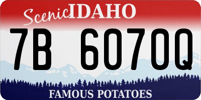ID license plate 7B6070Q