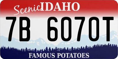 ID license plate 7B6070T
