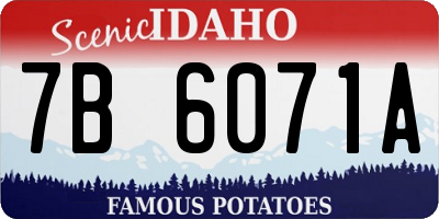 ID license plate 7B6071A