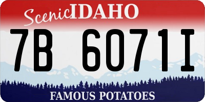 ID license plate 7B6071I