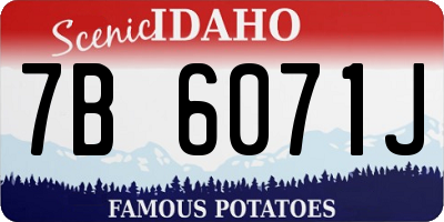 ID license plate 7B6071J