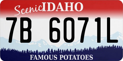 ID license plate 7B6071L