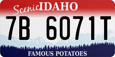 ID license plate 7B6071T