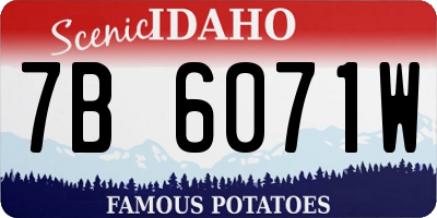ID license plate 7B6071W