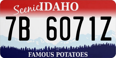 ID license plate 7B6071Z