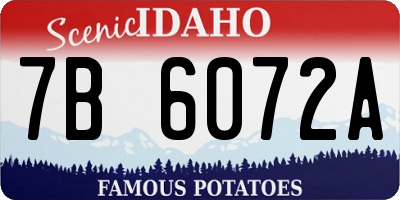 ID license plate 7B6072A