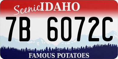 ID license plate 7B6072C