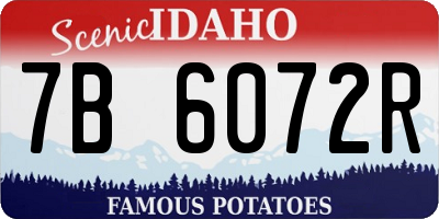 ID license plate 7B6072R