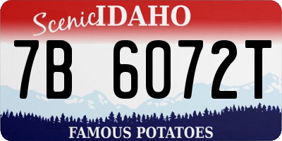 ID license plate 7B6072T