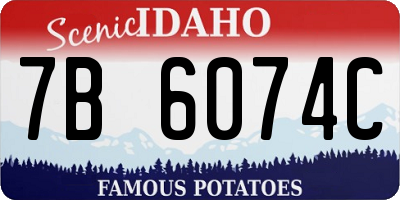ID license plate 7B6074C