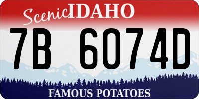 ID license plate 7B6074D