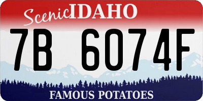 ID license plate 7B6074F