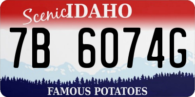 ID license plate 7B6074G