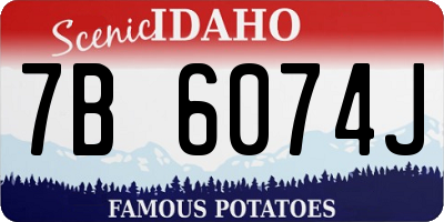ID license plate 7B6074J