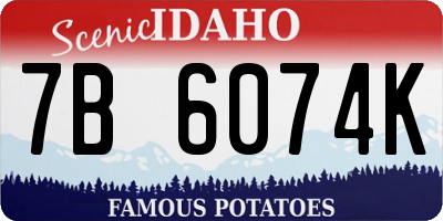 ID license plate 7B6074K
